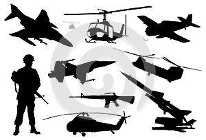Military silhouettes set