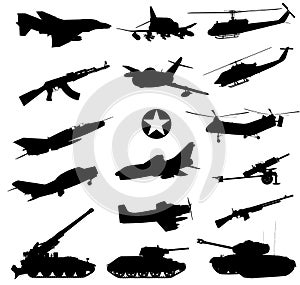 Military silhouettes set