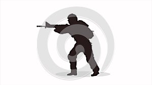 military soldier with riffle silhouette