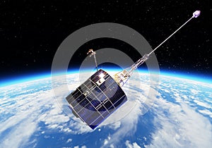 Military space navigation-communications satellite