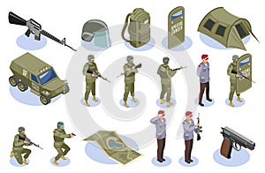 Military Special Forces Isometric Icons