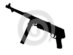 Military Style Machinegun Silhouette