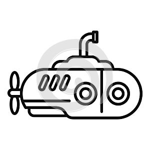 Military submarine icon outline vector. Underwater ship