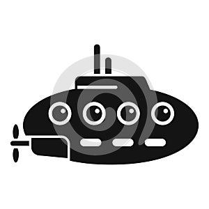 Military submarine icon simple vector. Underwater ship