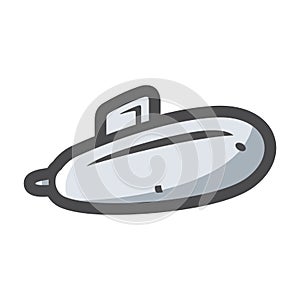 Military Submarine underwater Vector icon Cartoon illustration