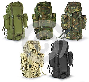 Military or survival hunters backpacks set