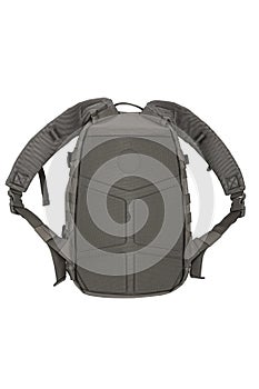 Military tactical backpack. Travel bag. Rucksack isolated on white back