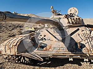 Military tank in the desert