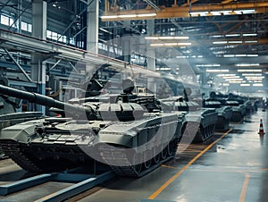 Military Tanks in Production Hall