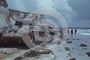 Military Tanks Resting by the Beach