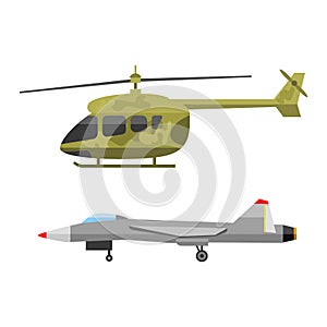 Military technic army war air helicopter transport fighting industry technic armor defense vector collection