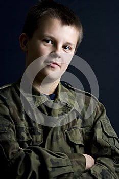 Military teenage boy portrait