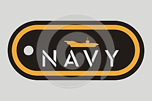 Military Token. Emblem of Navy. Army Badge. Design Elements for Military Style Jackets Shirt and T-Shirts