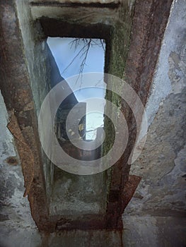 Underground military bunker from second world war photo