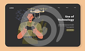Military Training. Flat Vector Illustration
