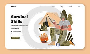 Military Training. Flat Vector Illustration