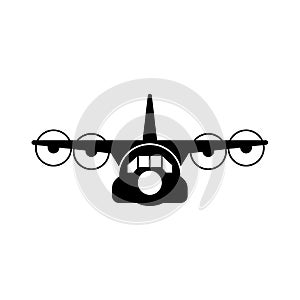 Military transportation plane icon vector