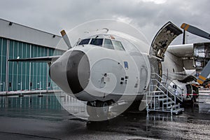 Military transporter as a turboprop aircraft photo