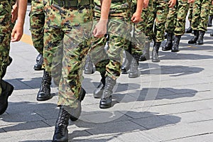 Military troop marching