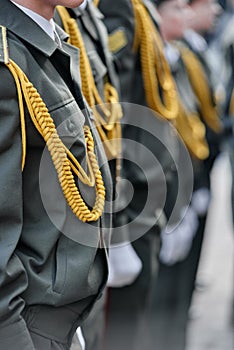 Military uniform with epaulettes