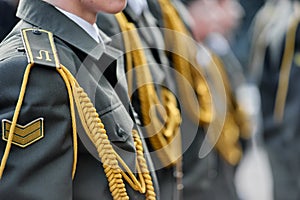 Military uniform with epaulettes