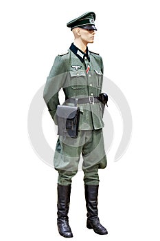 Military uniform of German Wehrmacht isolated white photo