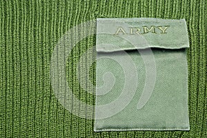 Military Uniform Sweater With Sign Army On The Pocket