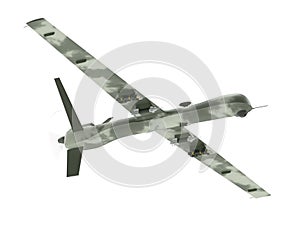 Military unmanned aerial vehicle isolated on white