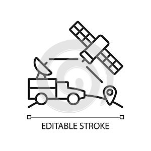 Military use of satellites linear icon