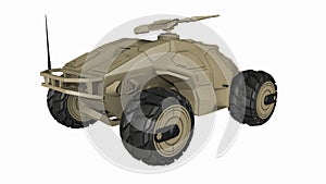 Military vehicle High Mobility Multipurpose Wheeled Isolated, 3d illustration