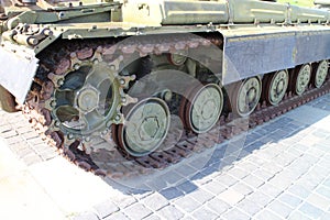 Military vehicles in The Ukrainian State Museum of the Great Patriotic War, in Kiev