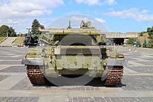 Military vehicles in The Ukrainian State Museum of the Great Patriotic War, in Kiev