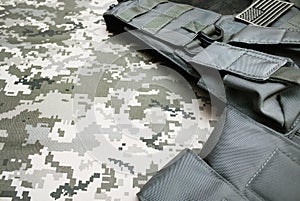 Military vest angle photo view.