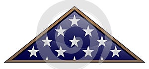 Military Veteran Style Folded American Flag Vector Illustration