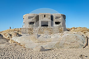 Military war bunker on the beach