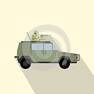 Military war car flat icon