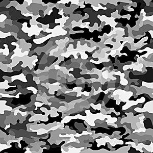 Military winter urban white camouflage seamless pattern, vector illustration