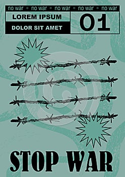 Military wire, barb Set of vector illustration