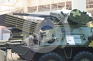 Militaty armored vehicle with gun