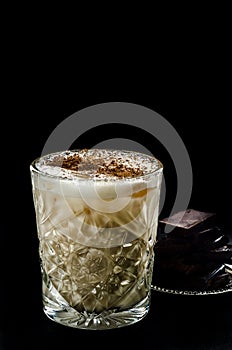 Milk alcohol cocktail with chocolate