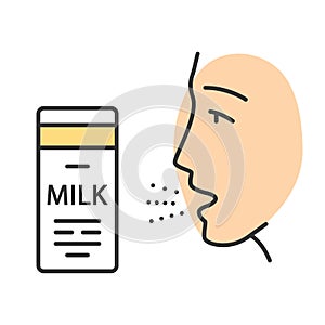 Milk allergy color icon