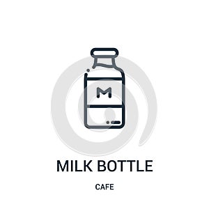 milk bottle icon vector from cafe collection. Thin line milk bottle outline icon vector illustration. Linear symbol