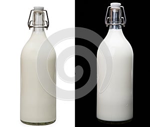 Milk bottle isolated