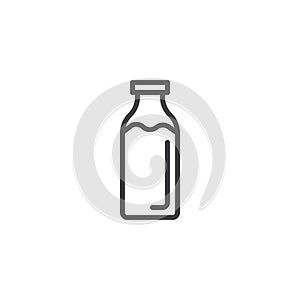 Milk bottle line icon
