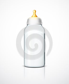 Milk bottle with nipple photo