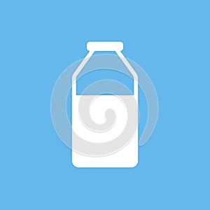 Milk bottle flat design style outline vector icon