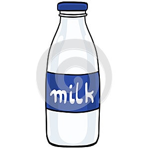Milk Bottle Traditional Glass Vector Illustration
