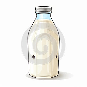 Milk Bottle Vector Illustration On White Background