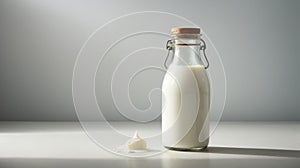 Milk bottle on a white, isolated.
