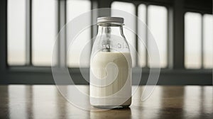 Milk bottle on a white, isolated.